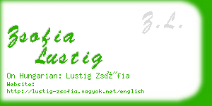 zsofia lustig business card